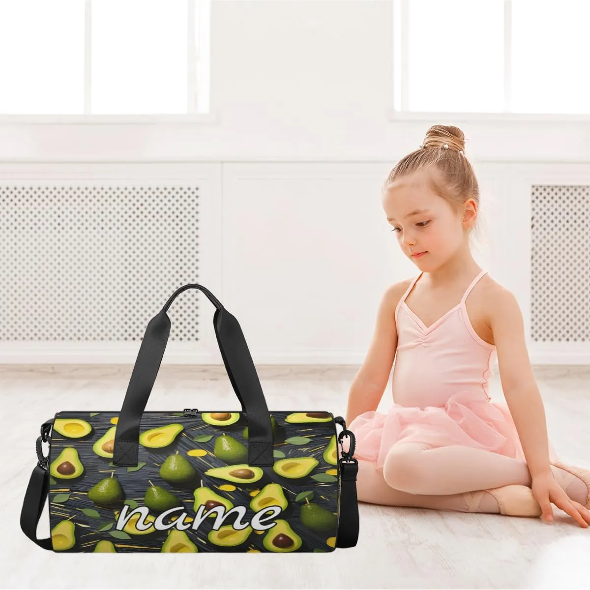 Green Avocado Pattern Custom Duffel Bags Weekender Bags Custom Sport Duffel Bag Carry on Overnight Weekender Bag