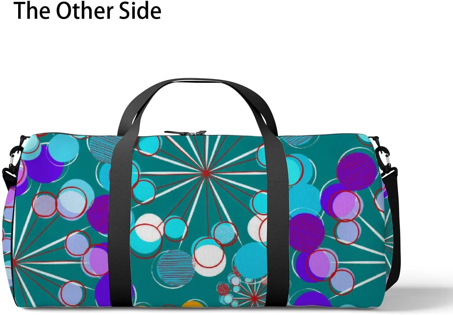 Green Color Stylized Dandelions Sports Bag Tote Bag Waterproof Gym Bag with Shoulder Strap Zipper 2 Side Pockets for Men and Women, Travel and Storage Shoulder Bag.