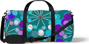 Green Color Stylized Dandelions Sports Bag Tote Bag Waterproof Gym Bag with Shoulder Strap Zipper 2 Side Pockets for Men and Women, Travel and Storage Shoulder Bag.