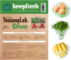 Green, Food Storage Bag, 35.43" 27.55" 60bags, Keep Fresh Produce Bags, Food Saver Storage for Fruits, Vegetables, BPA FREE, HDPE, Bread Bags, Disposable Storage Bags, Farm Produce