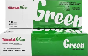 Green Food Storage Bags - 9.84" & 14.56" Sizes, 200 Bags, Keep Fresh Produce, Eco-Friendly, BPA FREE, HDPE