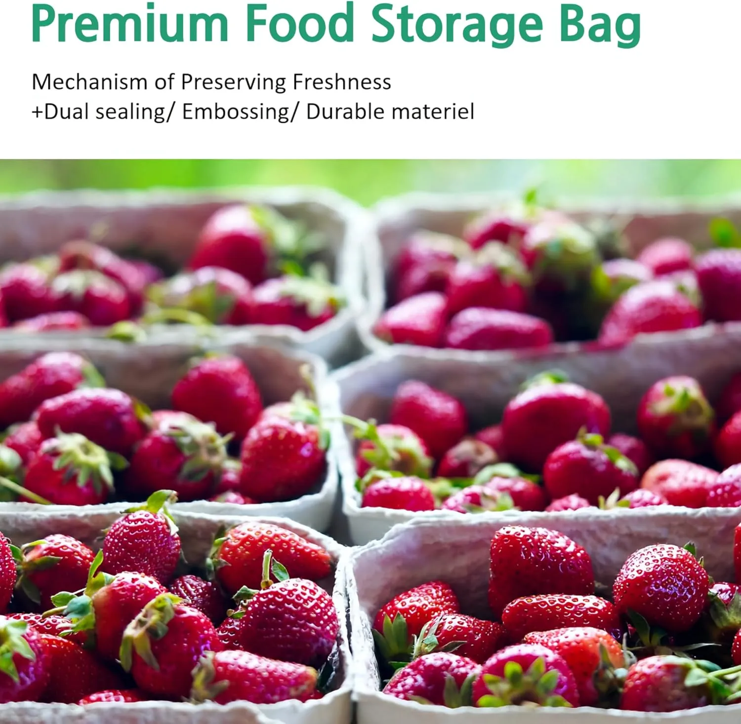 Green Food Storage Bags - 9.84" & 14.56" Sizes, 200 Bags, Keep Fresh Produce, Eco-Friendly, BPA FREE, HDPE