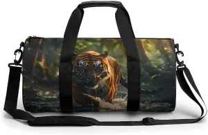 Green Forests Tiger Gym Bag Lightweight Carry On Duffel Bag Athletic Sports Travel Bag Weekender Bag for Men Women