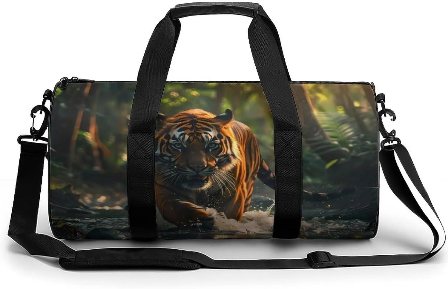 Green Forests Tiger Gym Bag Lightweight Carry On Duffel Bag Athletic Sports Travel Bag Weekender Bag for Men Women