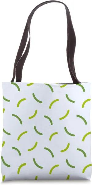 Green Lime Olive Arc Line Wave Circle Curve Pattern Tote Bag