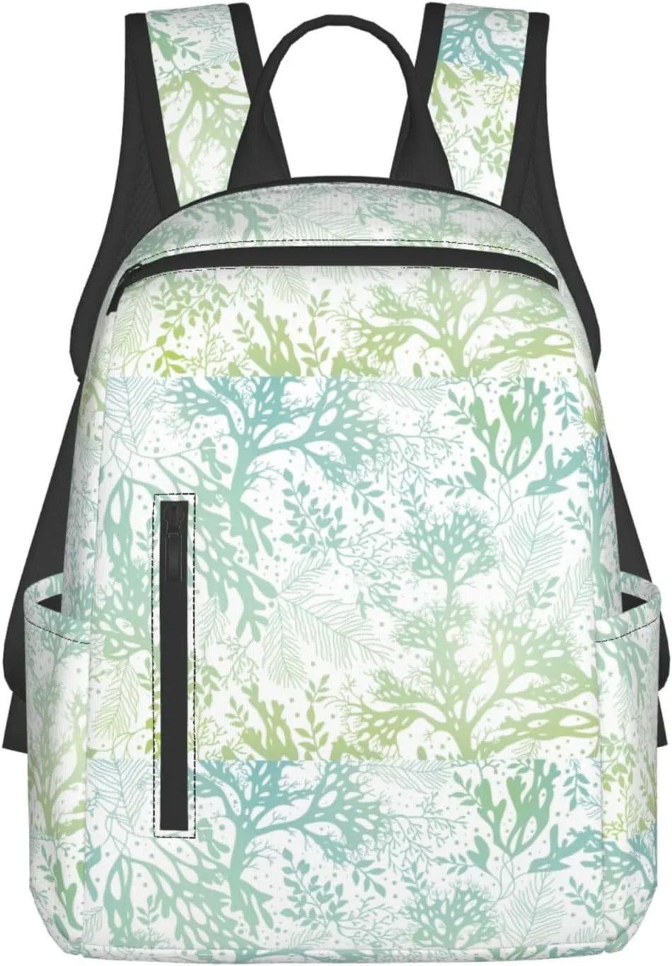 Green Sea Blue Seaweed Lightweight Backpack Travel Shoulder Bag with Stylish Print, Leisure Day Trips Shopping Backpack