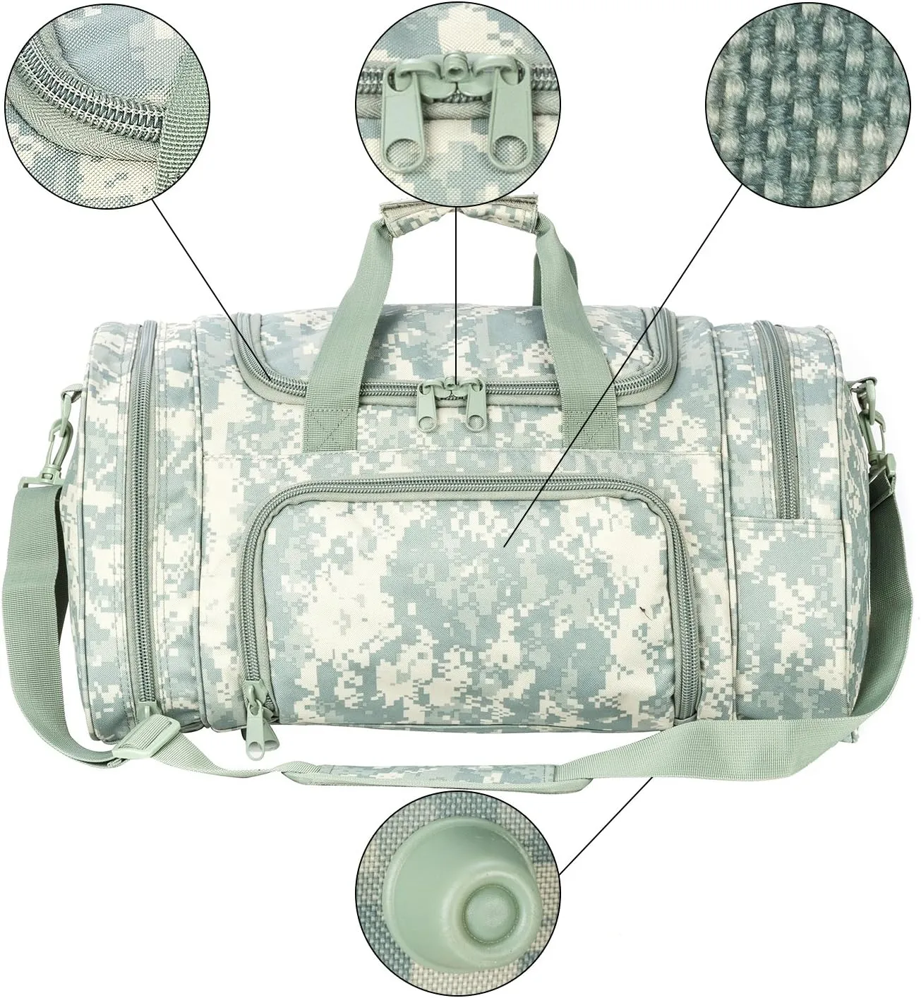 Greencity Gym Bag Travel Duffel Bag Sports Tote Tactical Army Weekender Work Out Bags for Women & Men Lightweight Waterproof Shoe Pocket,Acu 21 Inch