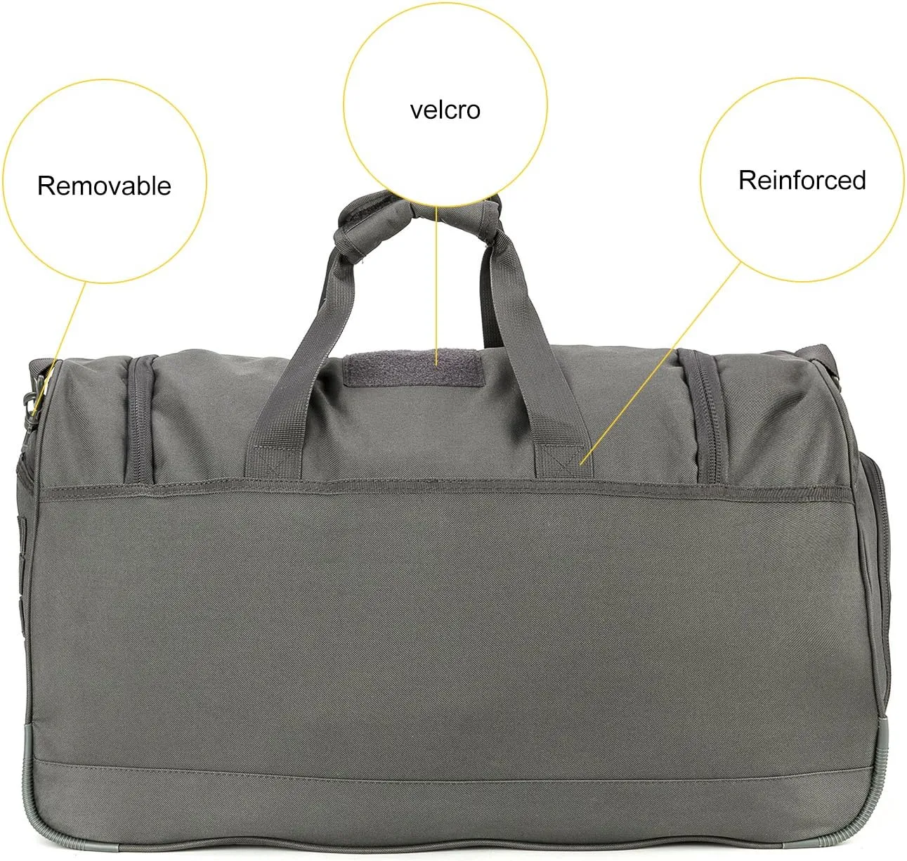 Greencity Gym Bag Travel Duffel Bag Sports Tote Tactical Army Weekender Work Out Bags for Women & Men Lightweight Waterproof Shoe Pocket,Grey 21.2 Inch