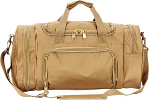 Greencity Gym Bag Travel Duffel Bag Sports Tote Tactical Army Weekender Work Out Bags for Women & Men Lightweight Waterproof Shoe Pocket,Tan 21 Inch