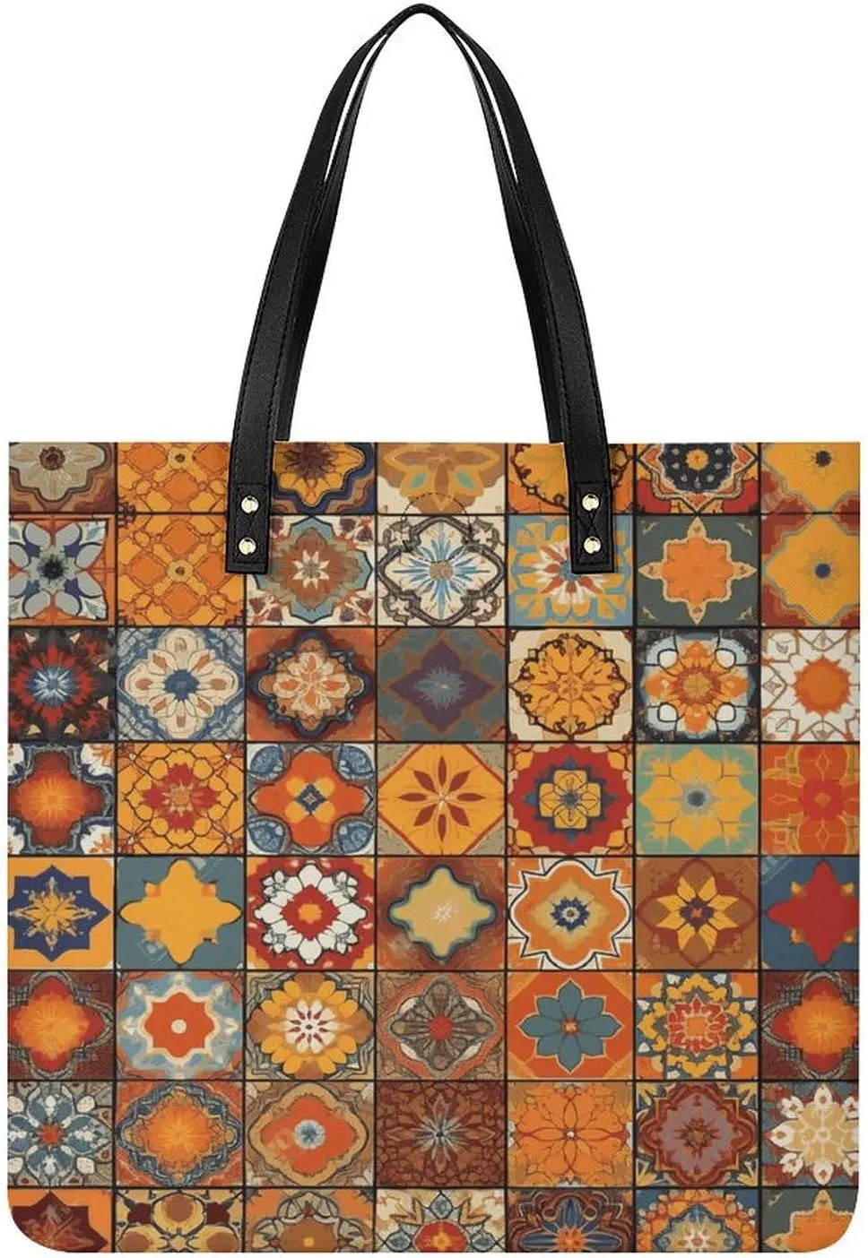 Group of Moroccan Geometric Large Leather Handbags Women Fashion Handbag Multifunctional Travel Bag It Is A Great Gift for Mothers, Teachers, Friends, Bridesmaids