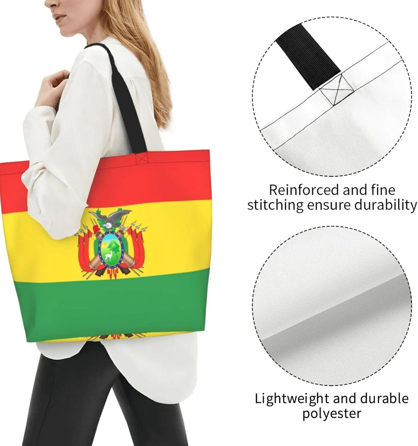 GTEVUTS Texas Flag Grocery Bag Large Handbag Reusable Shoulder Totes Bags-Cute Beach Bag for Women Men Travel Outdoor