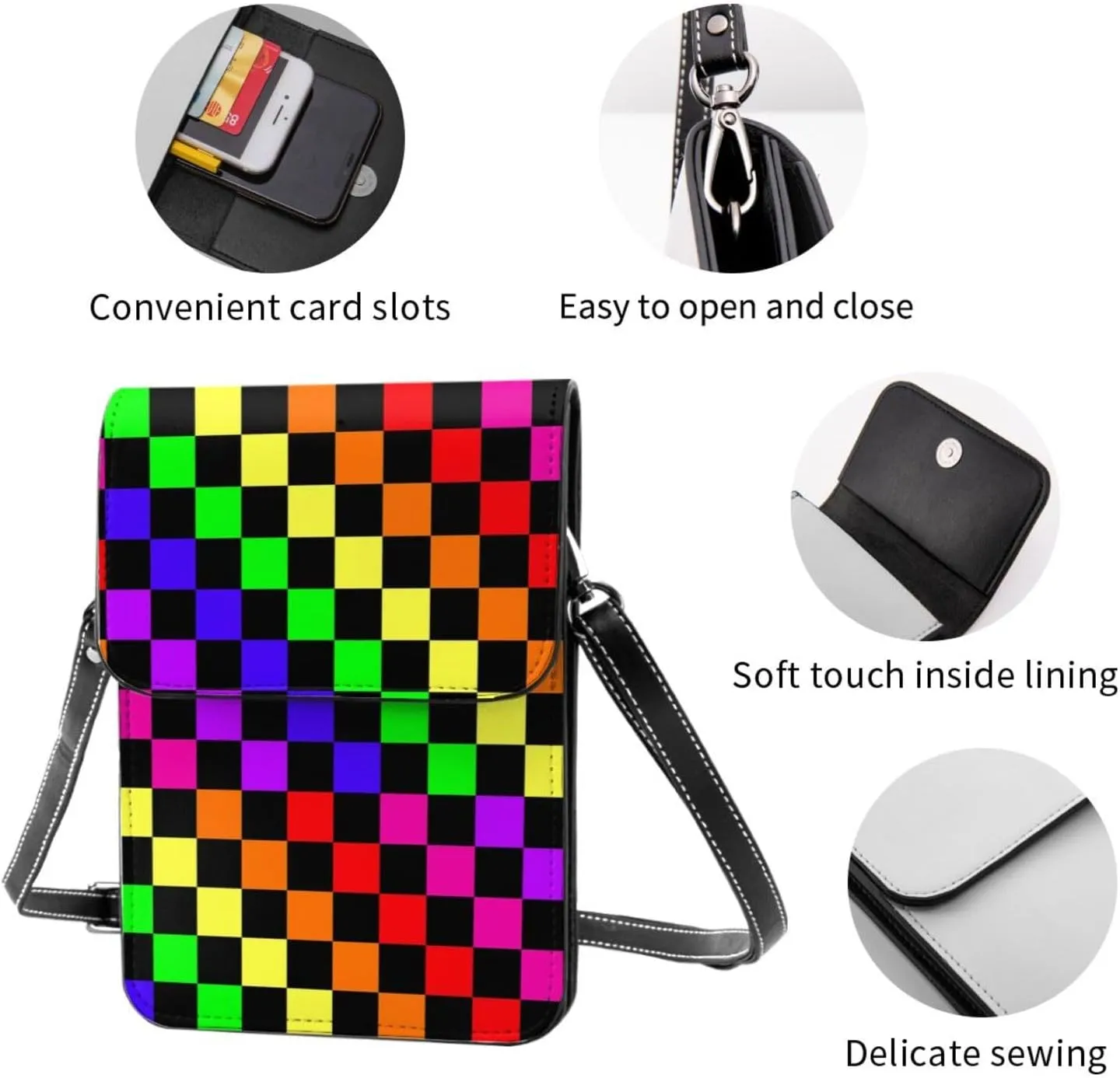 Guatemala Flag Leather Crossbody Cell Phone Purse Small Wallet Bags Adjustable Phone Bag for Women
