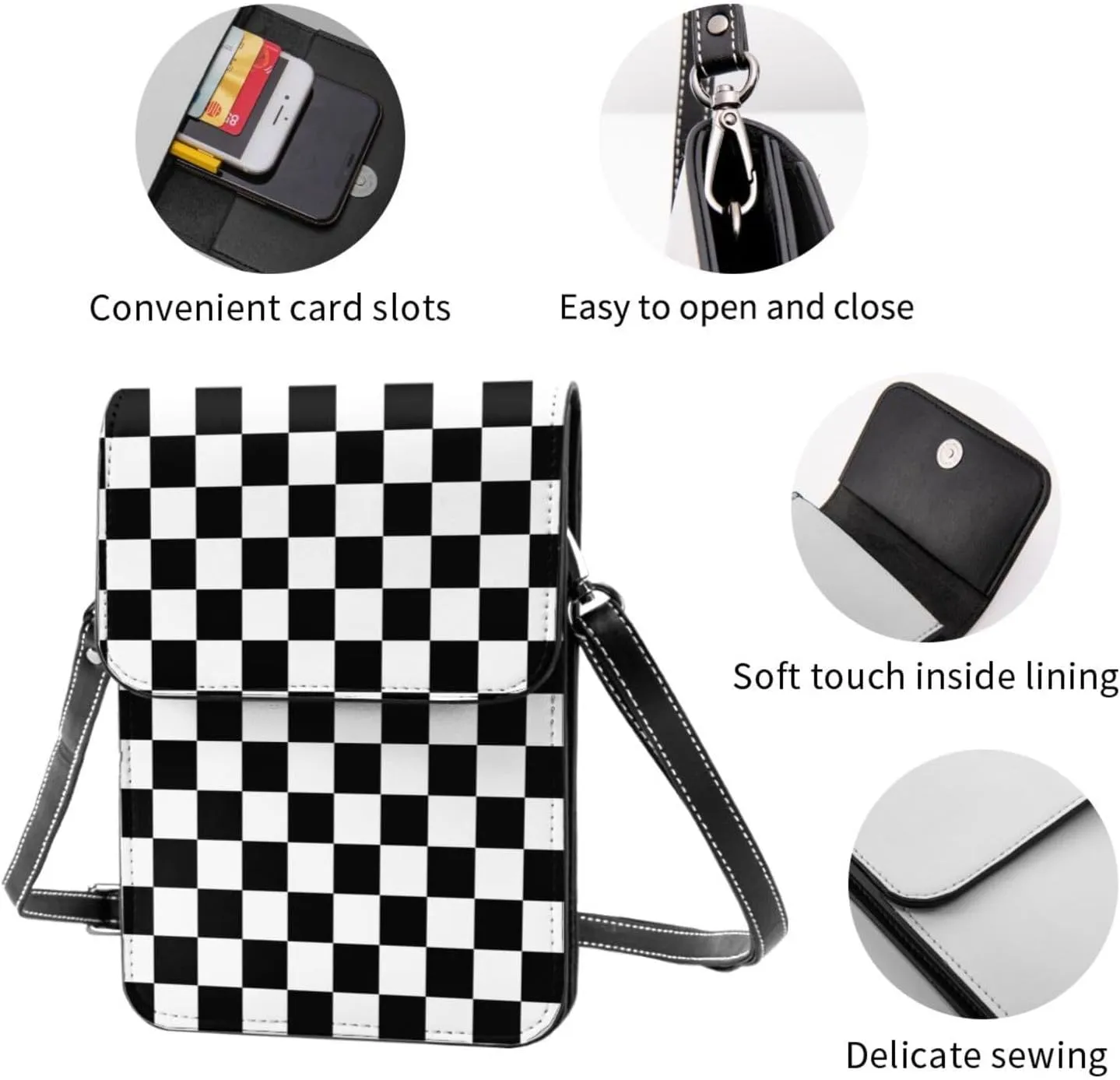 Guatemala Flag Leather Crossbody Cell Phone Purse Small Wallet Bags Adjustable Phone Bag for Women