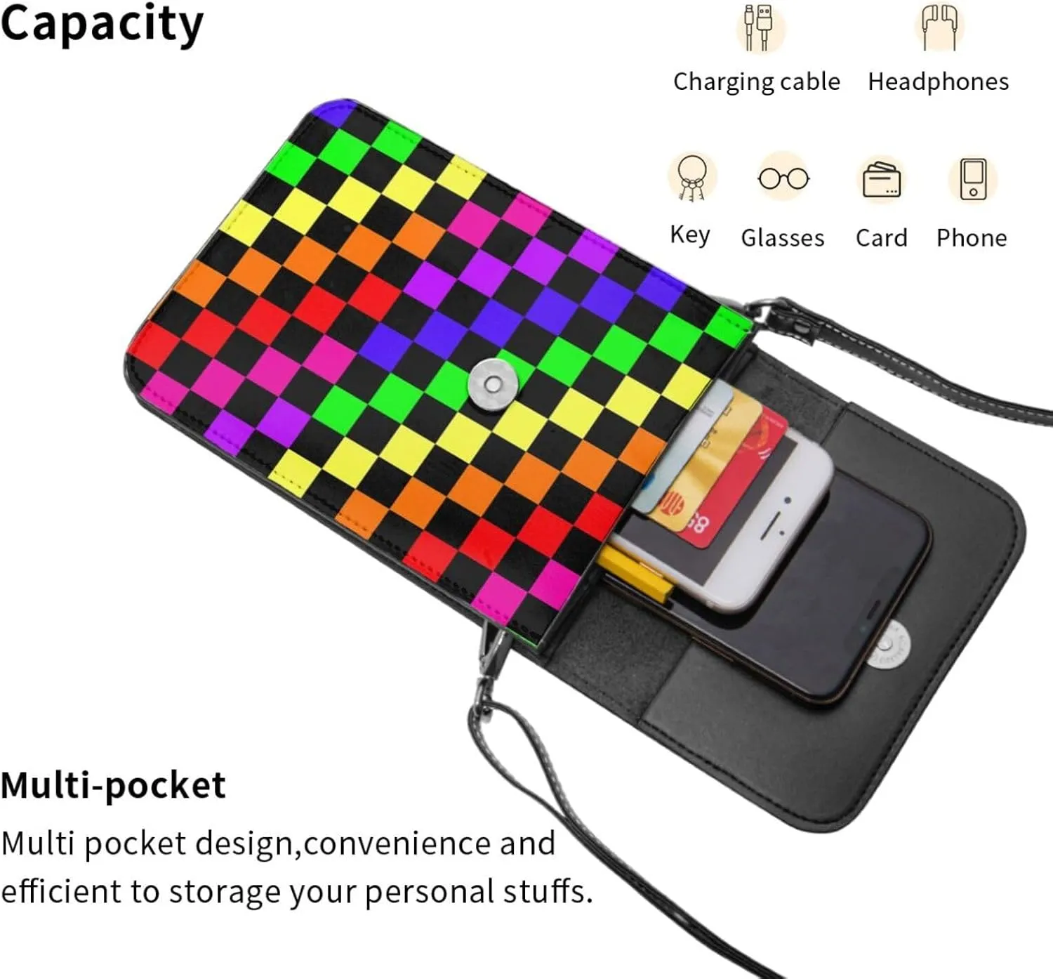 Guatemala Flag Leather Crossbody Cell Phone Purse Small Wallet Bags Adjustable Phone Bag for Women