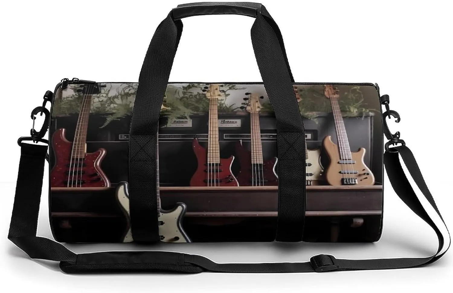 Guitar Bass Music Musical Instruments Gym Bag for Men Women Water Resistant Duffle Bag Travel Lightweight Bag for Travel Sports
