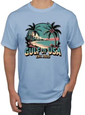 Gulf of The USA Est 2025 Funny USA President Quote Mexico Political Men's T-Shirt