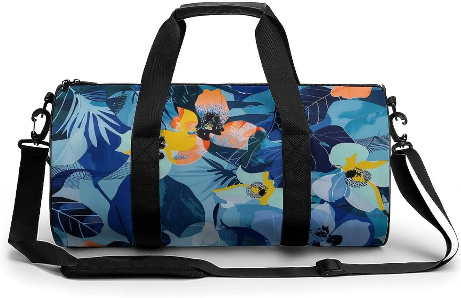 Gym Bag Abstract Floral Print Duffel Bag for Men Women Overnight Bag with Shoe Compartment Workout Bags