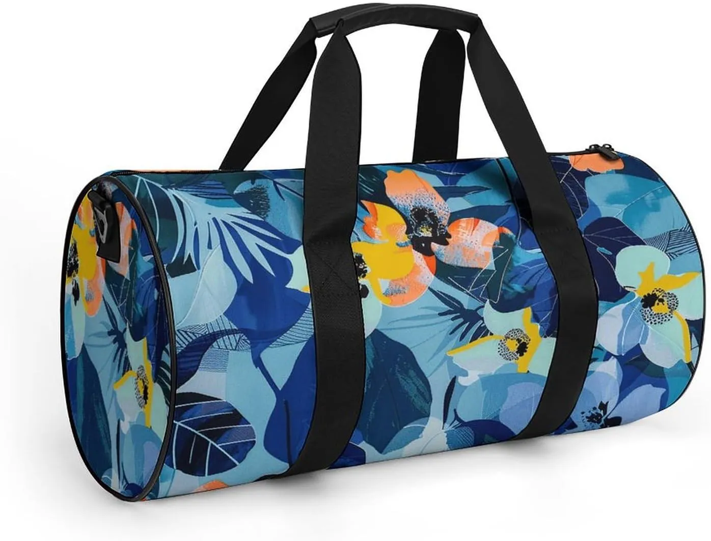 Gym Bag Abstract Floral Print Duffel Bag for Men Women Overnight Bag with Shoe Compartment Workout Bags