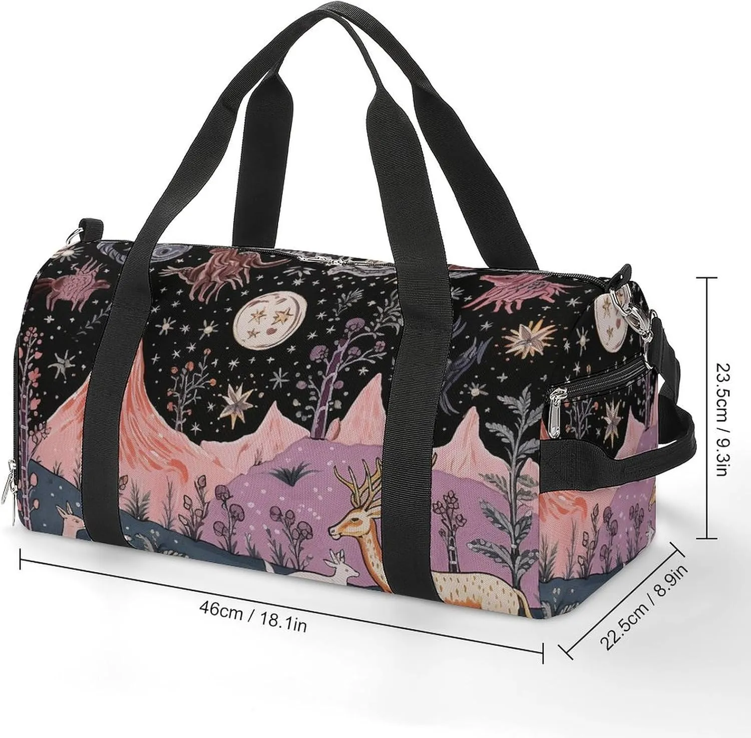 Gym Bag Animals On The Field Duffel Bag for Men Women Overnight Bag with Shoe Compartment Workout Bags