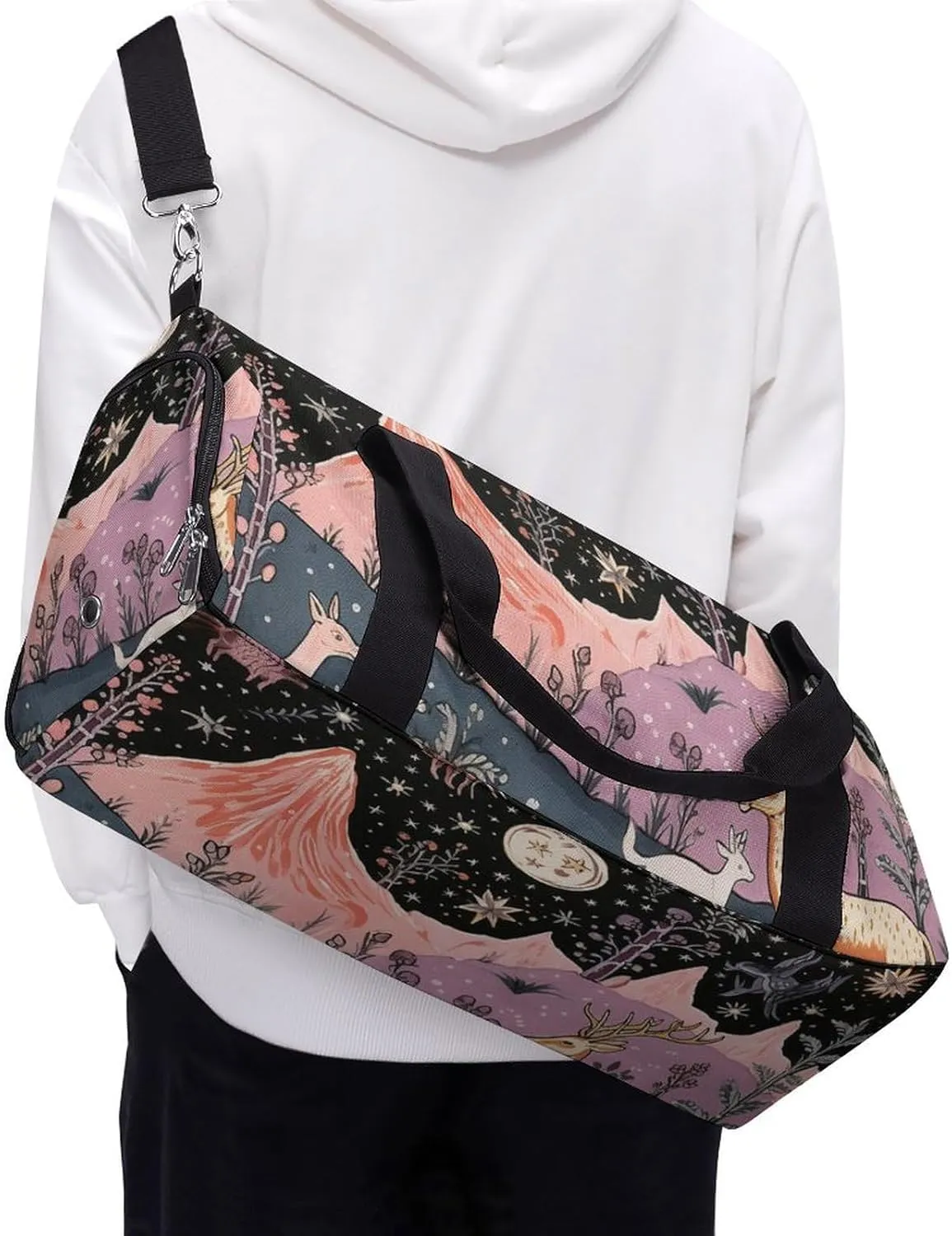 Gym Bag Animals On The Field Duffel Bag for Men Women Overnight Bag with Shoe Compartment Workout Bags
