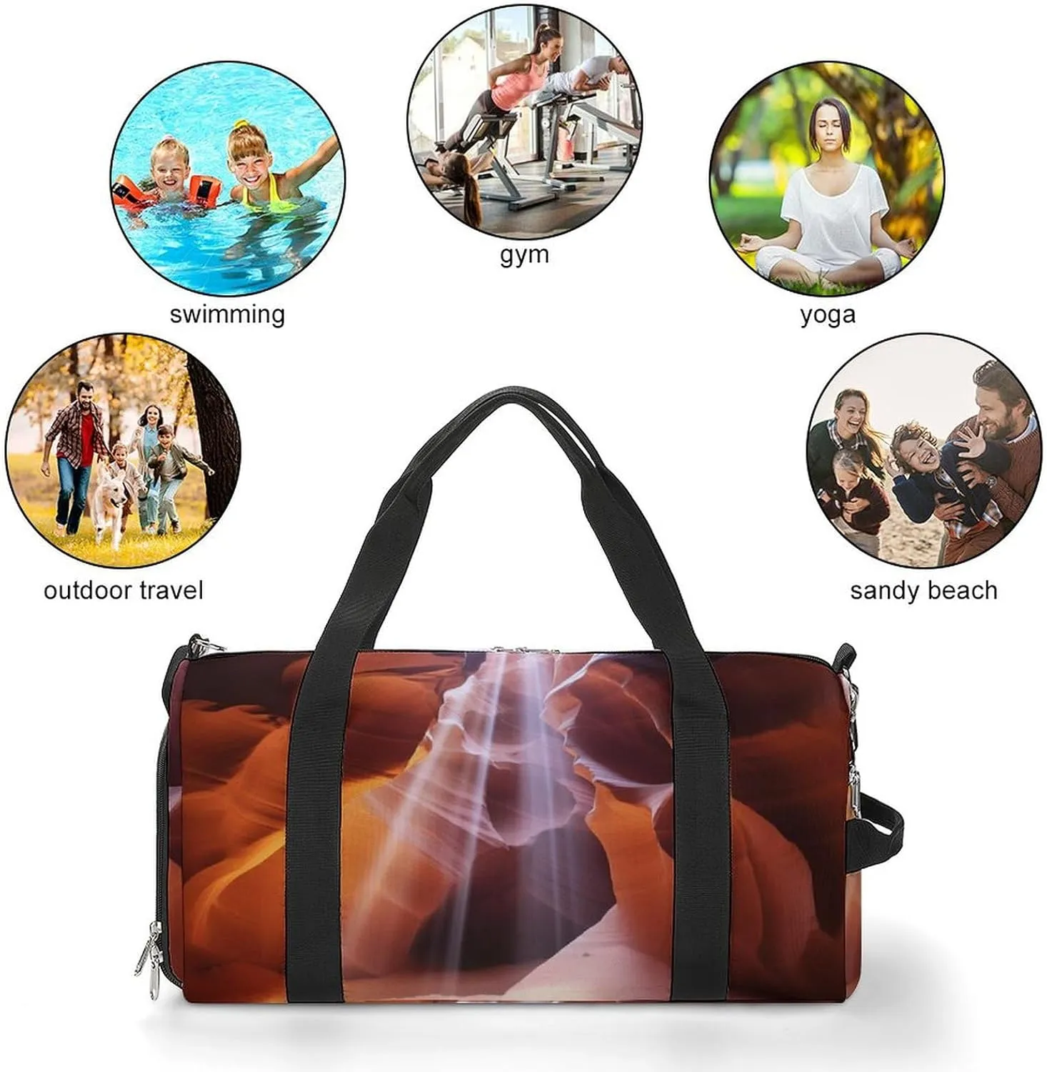 Gym Bag Antelope Canyon Duffel Bag for Men Women Overnight Bag with Shoe Compartment Workout Bags