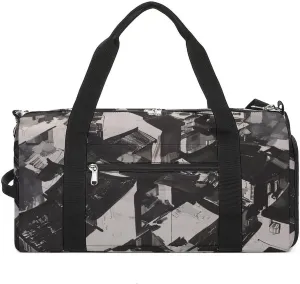 Gym Bag Black And White Painting Duffel Bag for Men Women Overnight Bag with Shoe Compartment Workout Bags