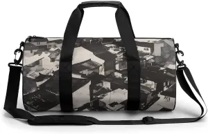 Gym Bag Black And White Painting Duffel Bag for Men Women Overnight Bag with Shoe Compartment Workout Bags