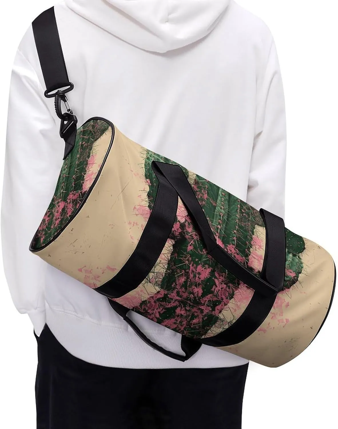 Gym Bag Cactus And Plants Duffel Bag for Men Women Overnight Bag with Shoe Compartment Workout Bags