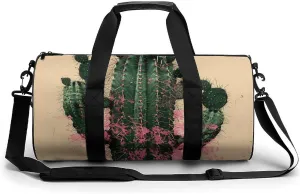 Gym Bag Cactus And Plants Duffel Bag for Men Women Overnight Bag with Shoe Compartment Workout Bags
