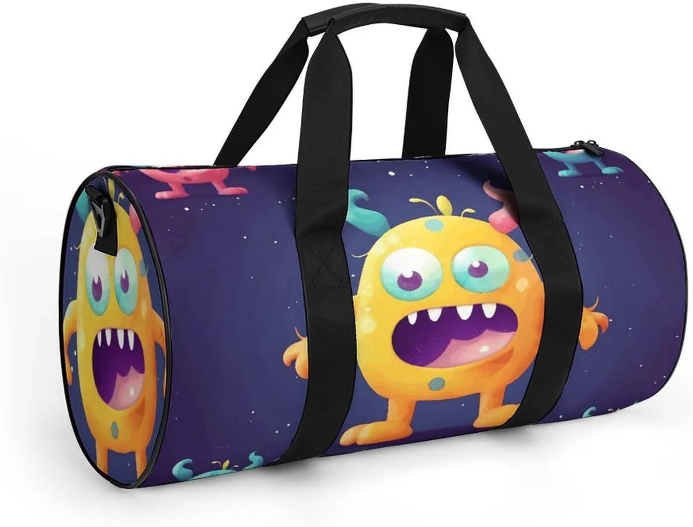 Gym Bag Cartoon Colorful Monster Duffel Bag for Men Women Overnight Bag with Shoe Compartment Workout Bags