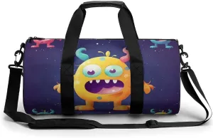 Gym Bag Cartoon Colorful Monster Duffel Bag for Men Women Overnight Bag with Shoe Compartment Workout Bags
