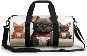 Gym Bag Cartoon Dog Duffel Bag for Men Women Overnight Bag with Shoe Compartment Workout Bags