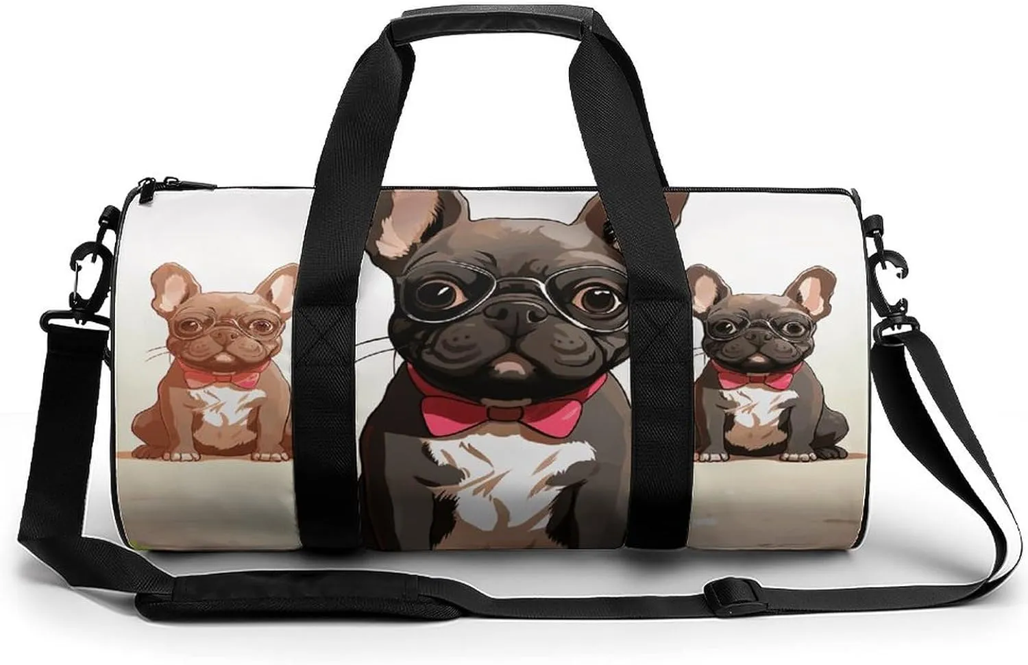 Gym Bag Cartoon Dog Duffel Bag for Men Women Overnight Bag with Shoe Compartment Workout Bags
