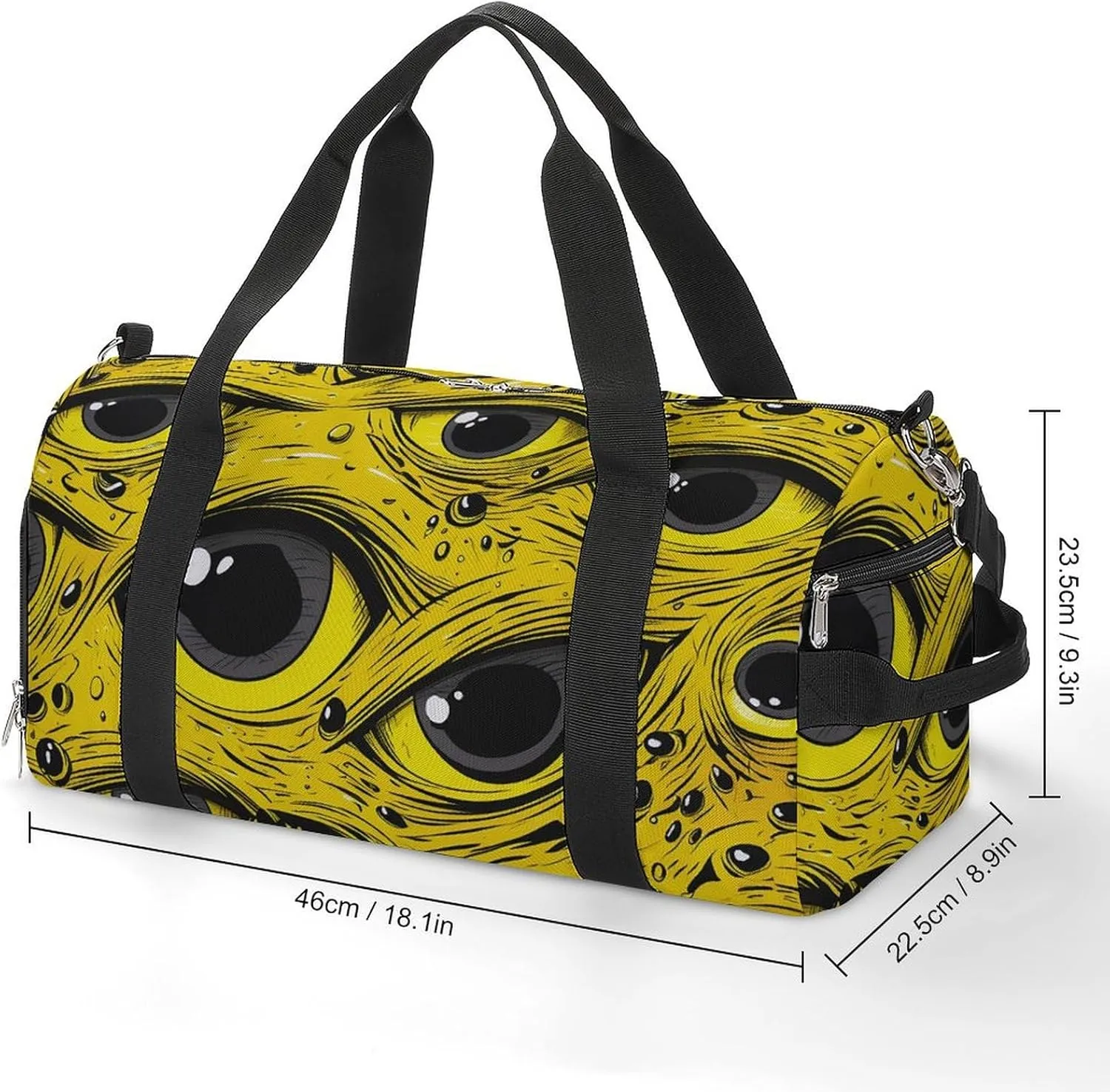 Gym Bag Cartoon Eyes Pattern Duffel Bag for Men Women Overnight Bag with Shoe Compartment Workout Bags