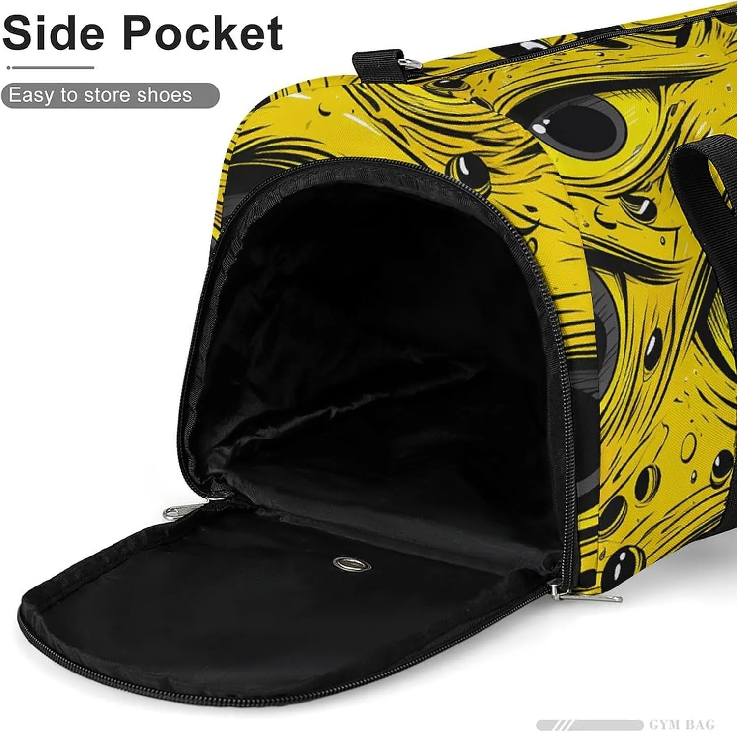 Gym Bag Cartoon Eyes Pattern Duffel Bag for Men Women Overnight Bag with Shoe Compartment Workout Bags