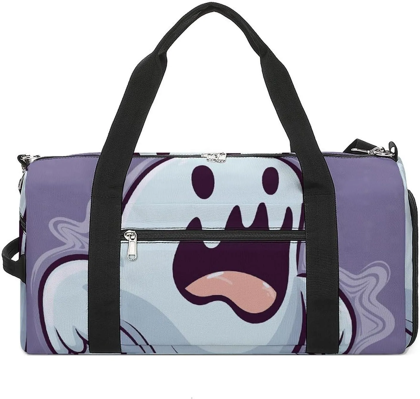 Gym Bag Cartoon Ghost Duffel Bag for Men Women Overnight Bag with Shoe Compartment Workout Bags