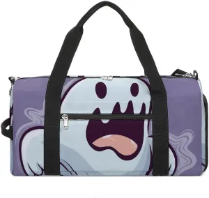 Gym Bag Cartoon Ghost Duffel Bag for Men Women Overnight Bag with Shoe Compartment Workout Bags