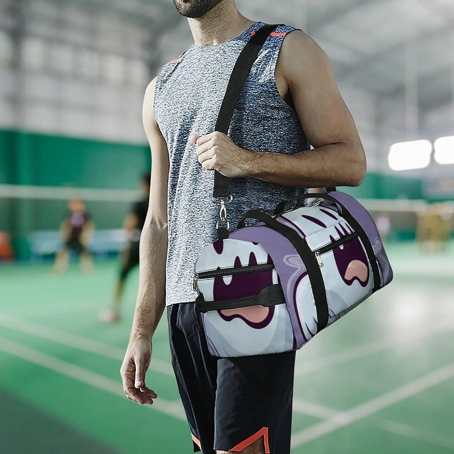 Gym Bag Cartoon Ghost Duffel Bag for Men Women Overnight Bag with Shoe Compartment Workout Bags
