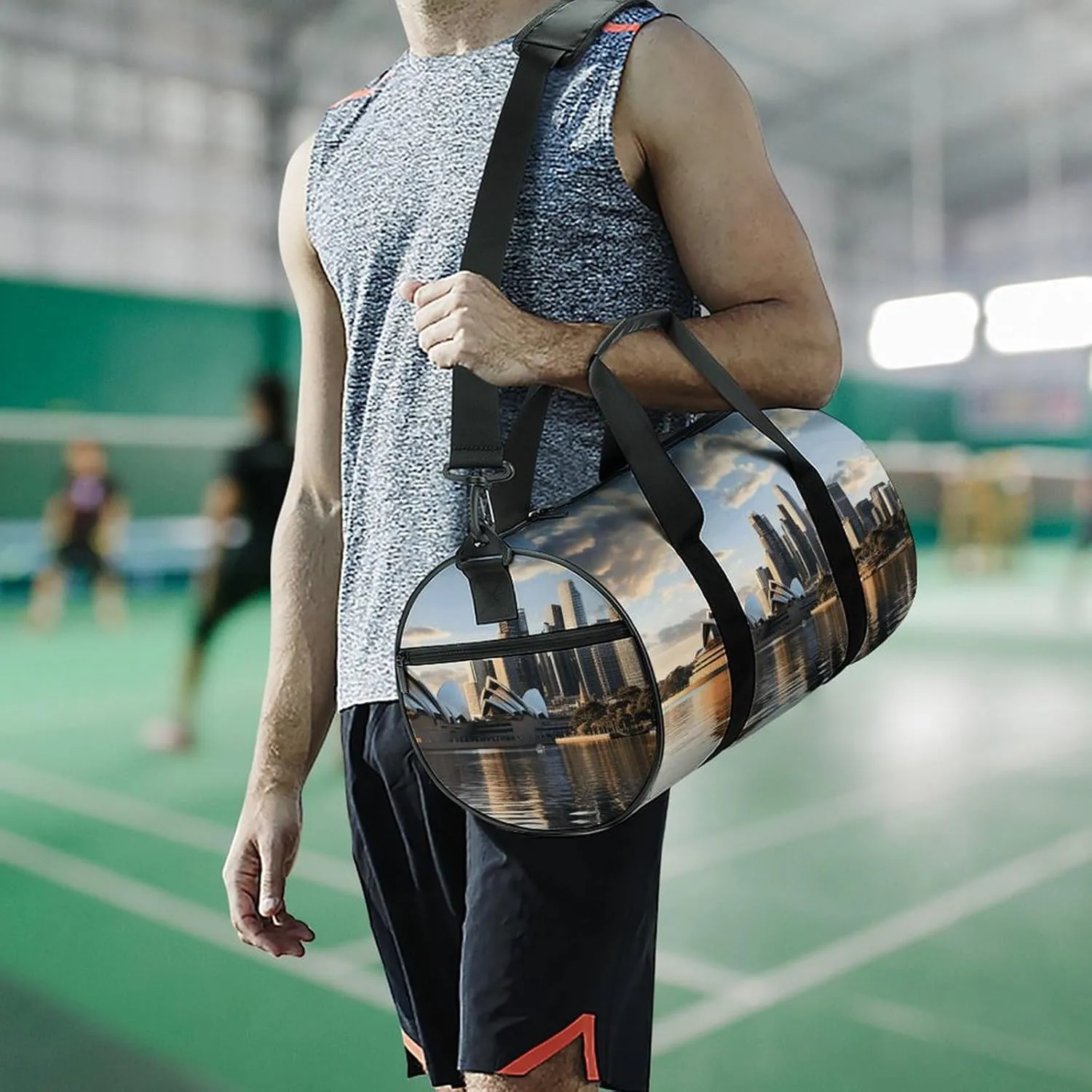 Gym Bag City Sydney Duffel Bag for Men Women Overnight Bag with Shoe Compartment Workout Bags