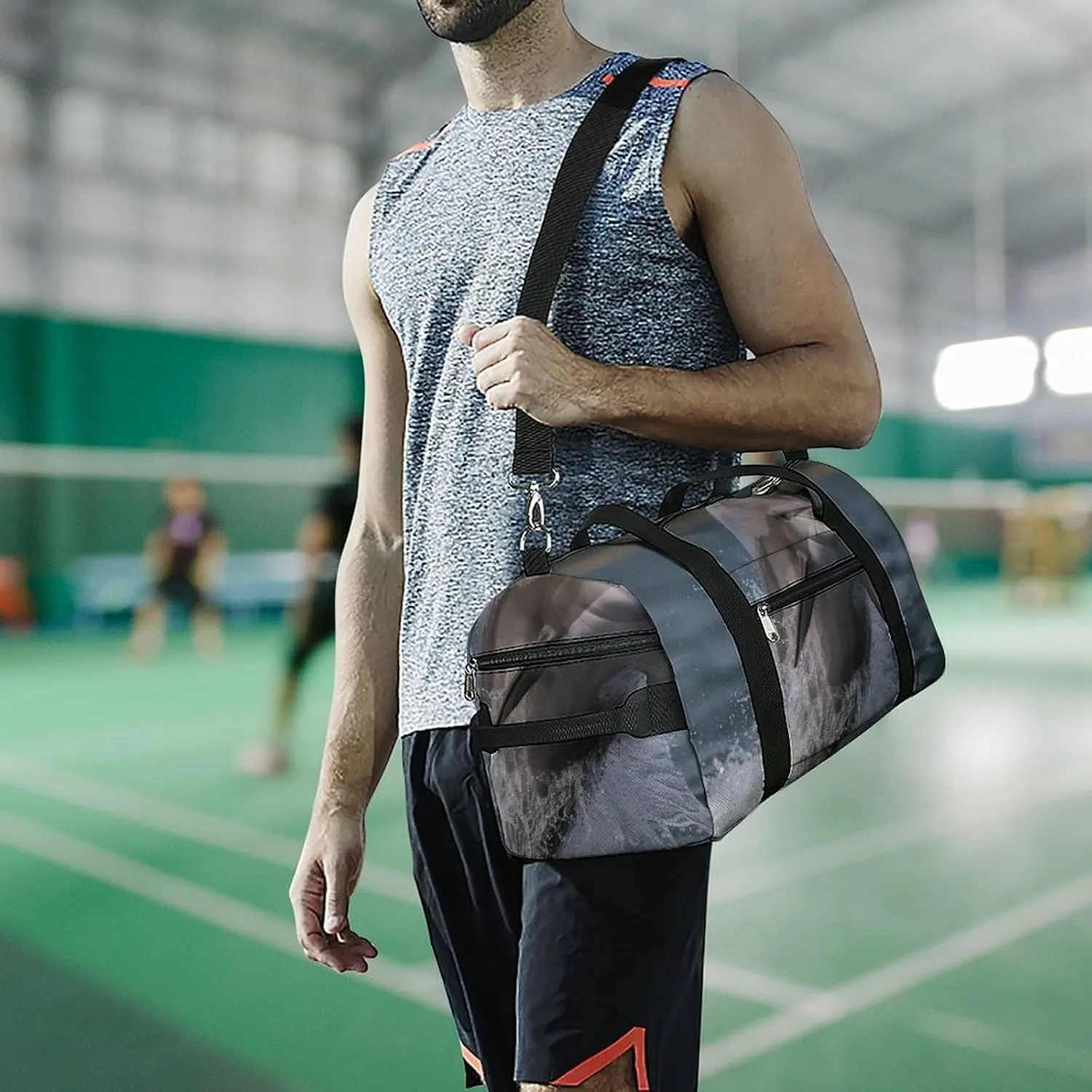 Gym Bag Cool Dolphin Duffel Bag for Men Women Overnight Bag with Shoe Compartment Workout Bags