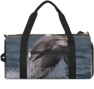 Gym Bag Cool Dolphin Duffel Bag for Men Women Overnight Bag with Shoe Compartment Workout Bags