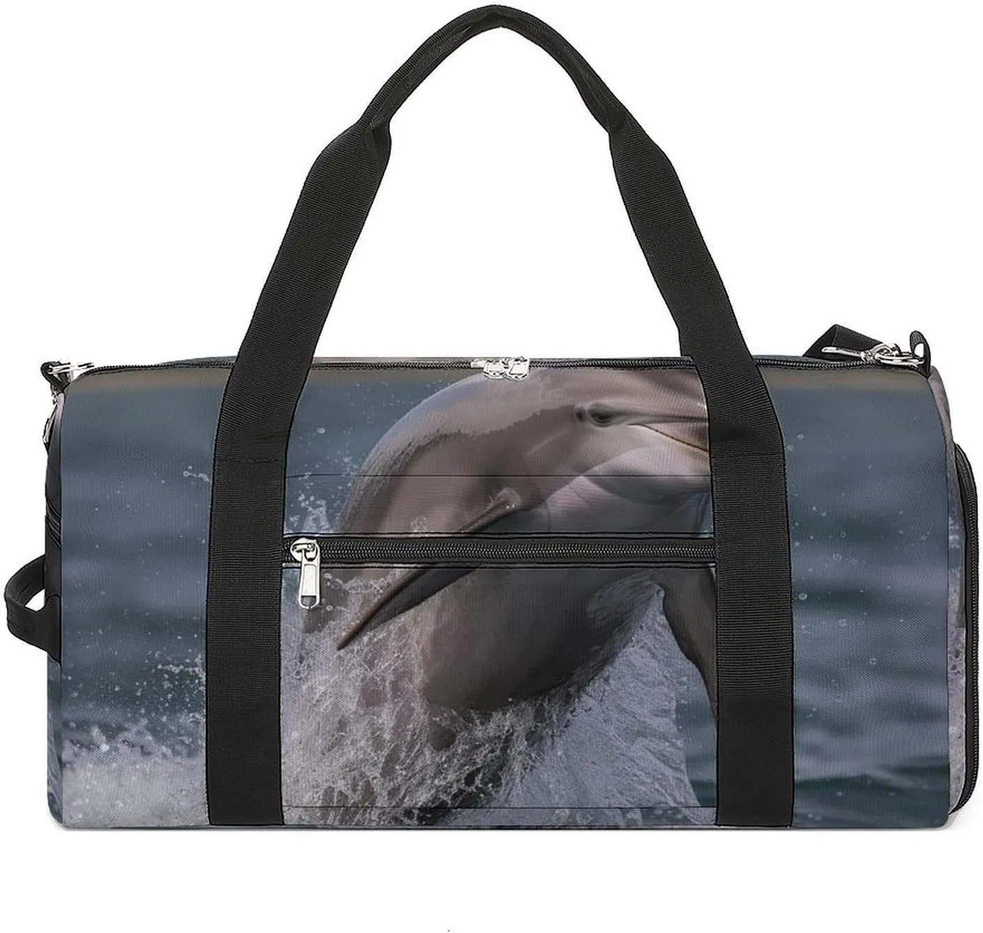 Gym Bag Cool Dolphin Duffel Bag for Men Women Overnight Bag with Shoe Compartment Workout Bags