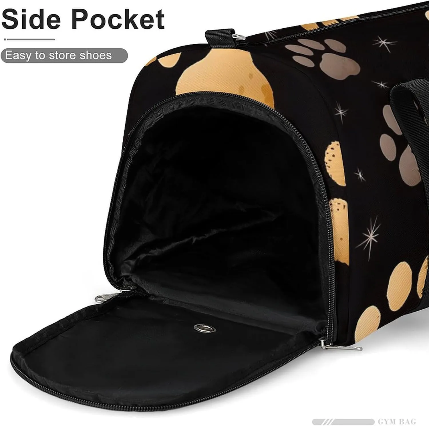 Gym Bag Dog Paw Print Duffel Bag for Men Women Overnight Bag with Shoe Compartment Workout Bags
