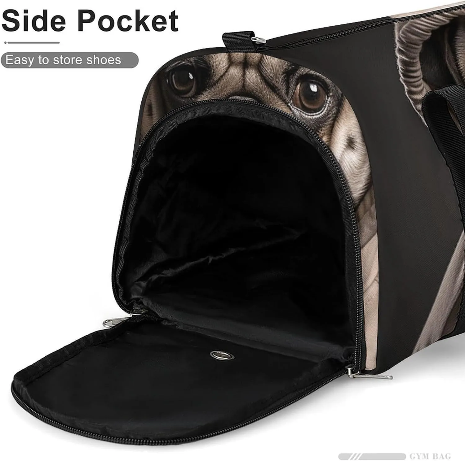 Gym Bag Dog Wearing Hat Duffel Bag for Men Women Overnight Bag with Shoe Compartment Workout Bags