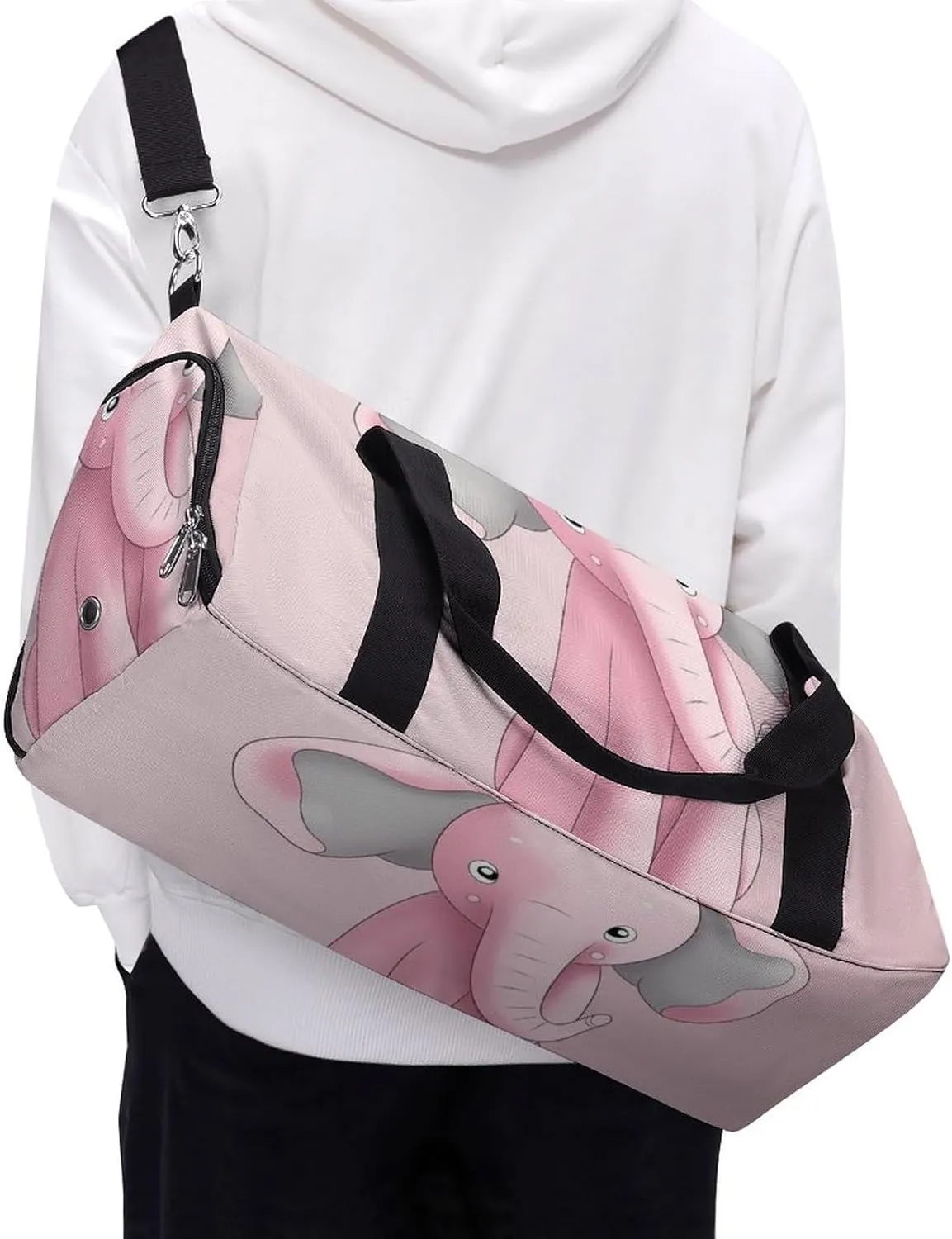 Gym Bag Elephant Duffel Bag for Men Women Overnight Bag with Shoe Compartment Workout Bags