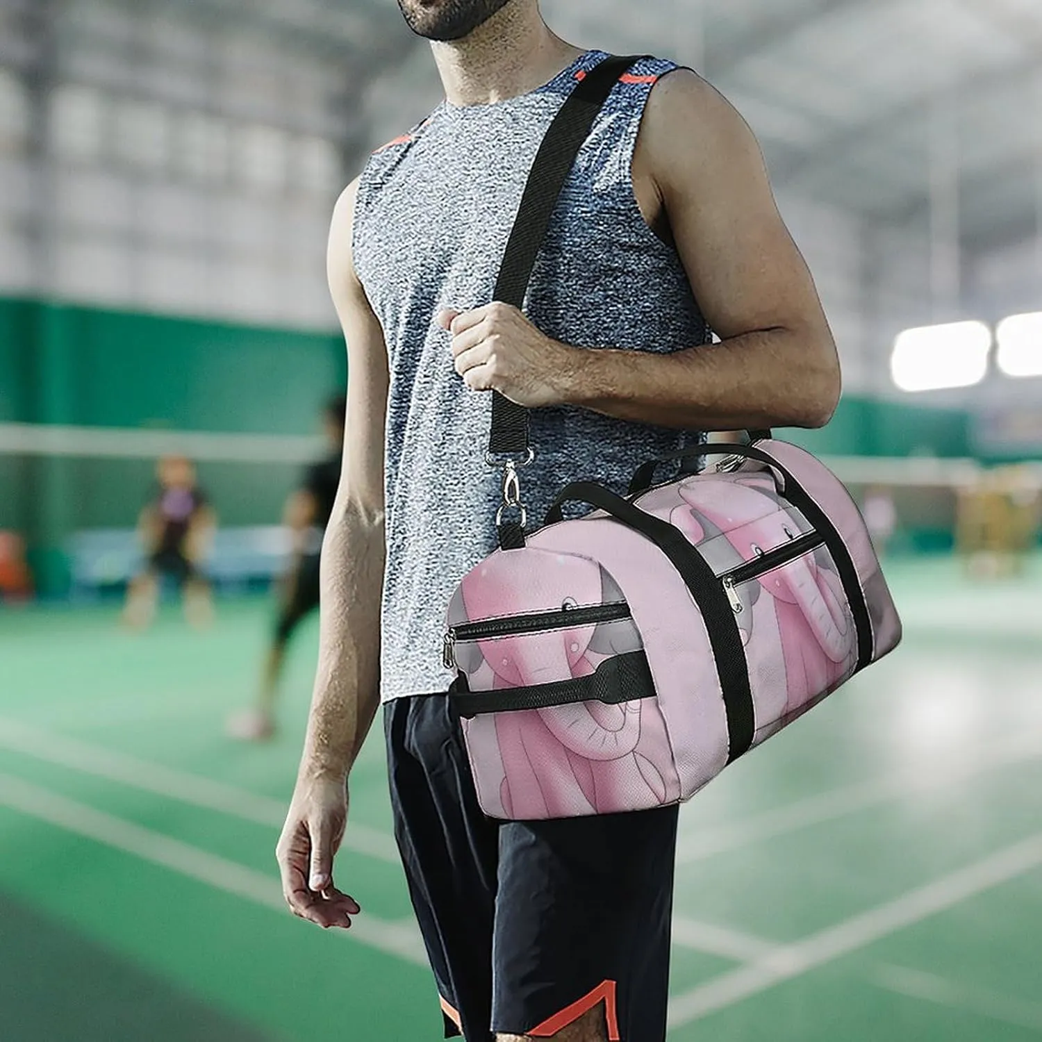Gym Bag Elephant Duffel Bag for Men Women Overnight Bag with Shoe Compartment Workout Bags