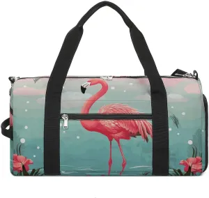 Gym Bag Flamingos Duffel Bag for Men Women Overnight Bag with Shoe Compartment Workout Bags