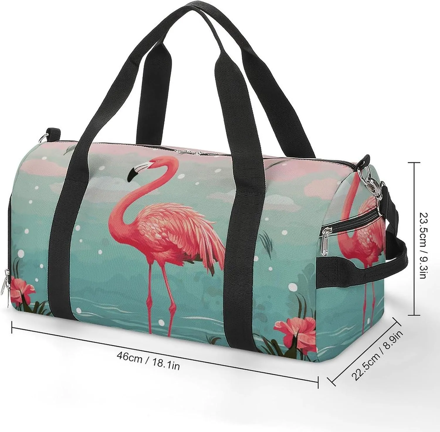 Gym Bag Flamingos Duffel Bag for Men Women Overnight Bag with Shoe Compartment Workout Bags