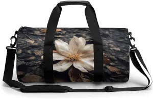 Gym Bag Flowers Falling on The Ground Duffel Bag for Men Women Overnight Bag with Shoe Compartment Workout Bags