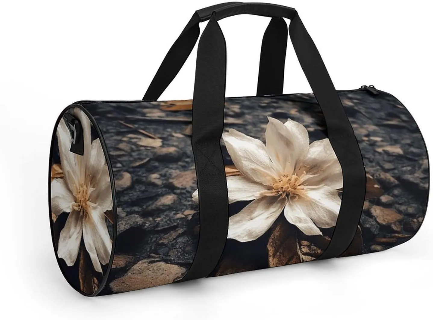 Gym Bag Flowers Falling on The Ground Duffel Bag for Men Women Overnight Bag with Shoe Compartment Workout Bags